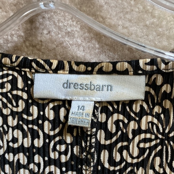 Dress Barn dress self belt twisted at hip short sleeve black tan  no wri… - Picture 11 of 12